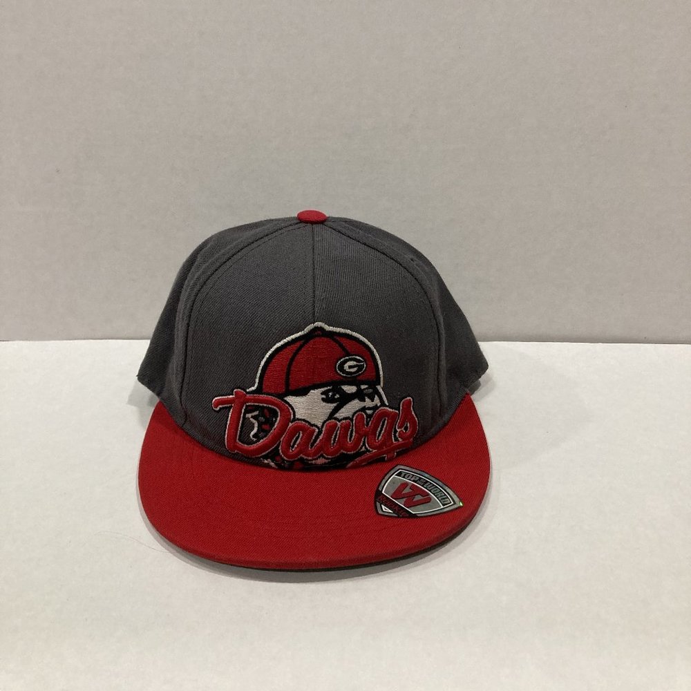 Georgia Bulldogs Baseball Cap Hat Black Red Dawgs Logo One Size Snapback